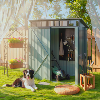 Sunvega 5x3ft Outdoor Metal Storage Shed with Transparent Endurance Plate