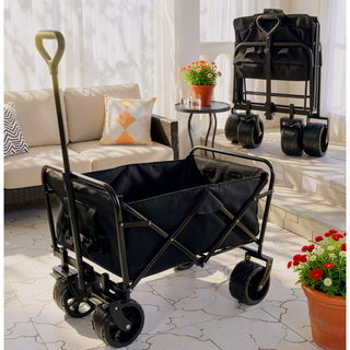 Sunvega 100L Collapsible Folding Beach Wagon Cart with 220Lbs Large Capacity