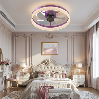 Sunvega Dimmable LED Ceiling Fan with Light for Modern Bedroom Living Room