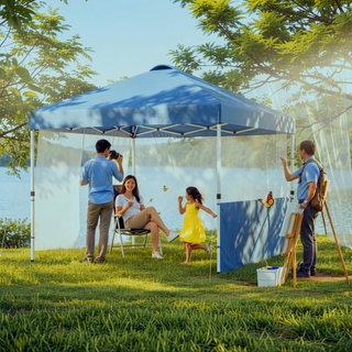 Sunvega Pop Up Canopy Tent with Two Half Sidewalls and Wheeled Carry Bag