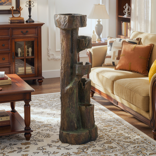 Sunvega Decorative Brown Water Fountain with Otter Design Light and Pump