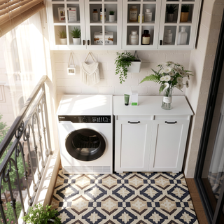Sunvega Laundry Cabinet with 2 Removable Liner Bags for Easy Sorting and Storage
