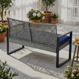 Sunvega Modern Outdoor Patio Furniture Set with Acacia Wood Table and PE Rattan