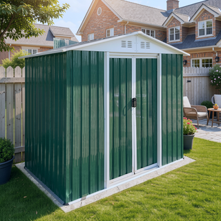 Sunvega Pent Roof Outdoor Storage Shed with Aluminum Alloy Frame and Sliding Door