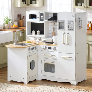 Sunvega Large Pretend Kitchen Playset with Appliances and Realistic Design for Kids