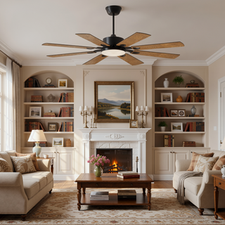 Sunvega 52 Inch Windmill Ceiling Fan with Lights Remote 8 Blades 6-Speed DC Motor