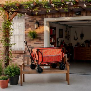 Sunvega Heavy-Duty 480lbs Folding Wagon Cart with Picnic Mat and All-Terrain Wheels