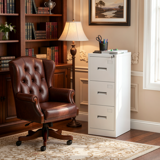 Sunvega 5 Drawer Metal Vertical File Cabinet with Lock on Wheels for Home Office