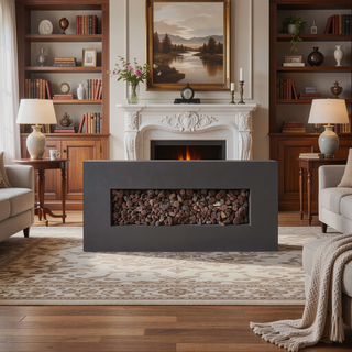Sunvega Modern 40" 40,000 BTU Rectangular Lightweight Concrete Propane Fire Pit