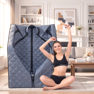 Sunvega Portable Full Size Steam Sauna Tent with Remote Control Folding Chair for Home