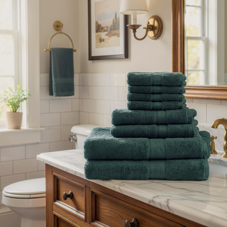 Sunvega 8-Piece Premium Cotton Towel Set with Antimicrobial Treatment for Health and Wellness