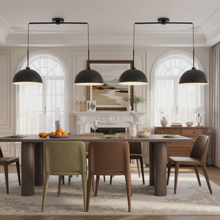 Sunvega Industrial Modern Black Double Pendant Light with Matte Finish for Dining Room Kitchen