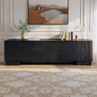Sunvega Modern TV Stand with Storage Cabinets and Drawers for TVs up to 75 Inches