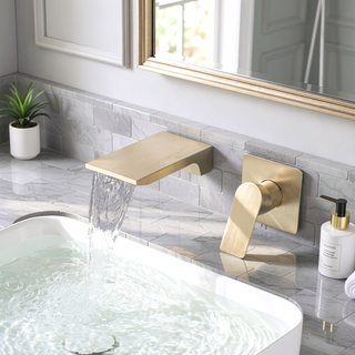 Sunvega Wall Mount Waterfall Bathtub Faucet with Single Handle and Matte Black Finish