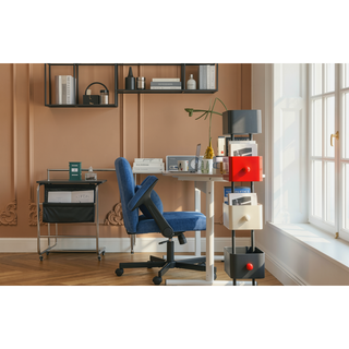 Sunvega Orange Criss Cross Armrest Office Chair with Wheels for Home Office