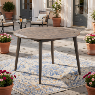 Sunvega Acacia Wood Gray Dining Table with Water Resistant Finish for Patio
