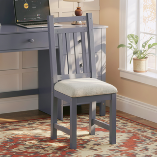 Sunvega Vintage 40 Inch Executive Desk and Upholstered Chair Set with Bookshelf