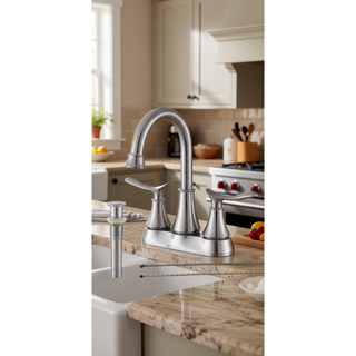 Sunvega Oil Rubbed Bronze 2-Handle Bathroom Faucet with Pop-up Drain