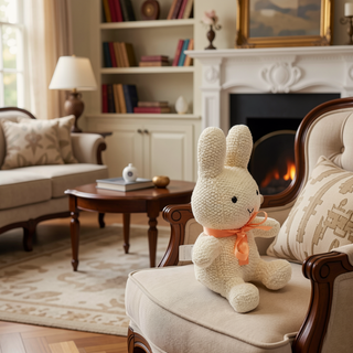 Sunvega Handmade Cotton Knitted Soft Bunny Plush Toy for Bedtime