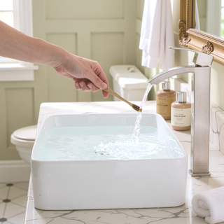 Sunvega Brushed Nickel Single Hole Waterfall Bathroom Sink Faucet with Single Handle