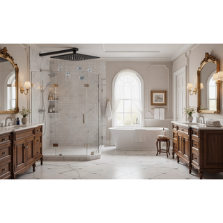 Sunvega Wall Mounted Shower System Combo Set with 10 Inch Rainfall and Handheld Faucet