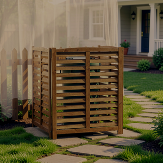 Sunvega 3-Panel Outdoor Air Conditioner Privacy Fence Screen for Garden and Patio