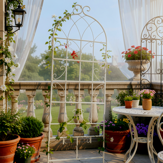 Sunvega Easy to Assemble 86.7 x 19.7 Inch Metal Garden Trellis for Climbing Plants