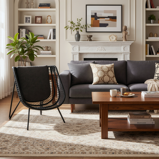 Sunvega Transitional Polyethylene Rattan Dining Chairs with Water-Resistant Cushions