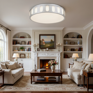 Sunvega 15.15-inch Brushed Nickel LED Flush Mount Light for Entryways