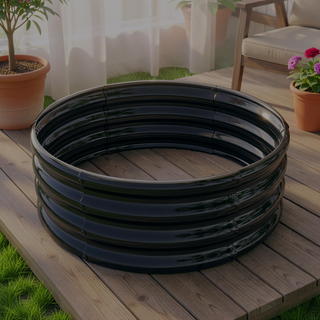 Sunvega 47.24 Inch Round Metal Raised Garden Bed for Vegetables Flowers and Herbs