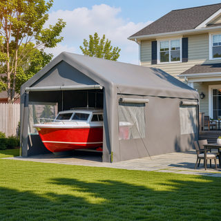 Sunvega Heavy Duty 10x20 FT Waterproof Carport Canopy with Removable Sidewalls and Roll-up Windows