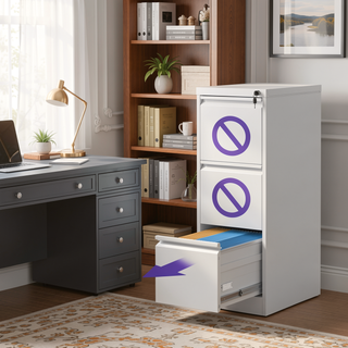 Sunvega 4 Drawer Metal Vertical File Cabinet with Lock for A4 Legal Letter Size