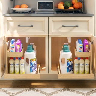 Sunvega 2 Tier Pull Out Cabinet Organizer with Soft Close and U Bracket