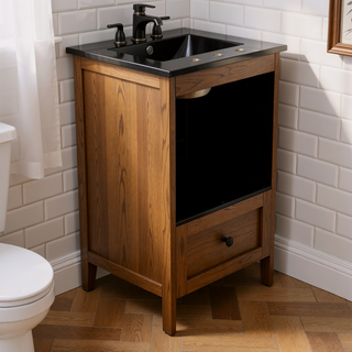 Sunvega 20 Inch Bathroom Vanity with Ceramic Sink and Adjustable Leveling Pads