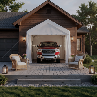 Sunvega 10x20 Portable Garage with 2 Roll-up Doors & 4 Ventilated Windows for Car Truck Boat