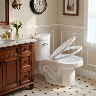 Sunvega Two-Piece Toilet with Tornado Flush 1.28 GPF Elongated Comfort Height Bowl