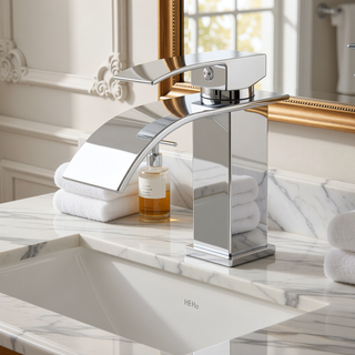 Sunvega Single Hole Bathroom Faucet with Ceramic Cartridge in Brushed Nickel