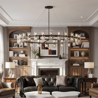 Sunvega Luxury Double Crystal Ring LED Chandelier Lighting for Modern Dining Room