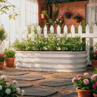 Sunvega 6x3x1ft Galvanized Metal Raised Garden Bed Kit for Outdoor Vegetables Flowers Herbs