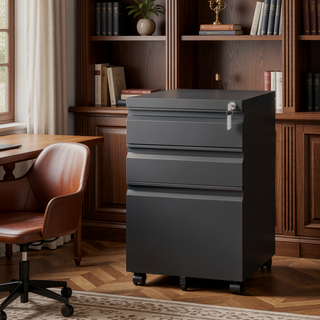 Sunvega 2 Drawer Mobile File Cabinet with Lock for Legal Letter A4 Size