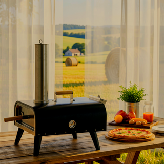 Sunvega Outdoor Pizza Oven with 12-Inch Rotating Stone for Better Flavor