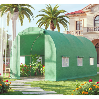 Sunvega Upgraded Walk-in Tunnel Greenhouse with PE Cover and Mesh Door