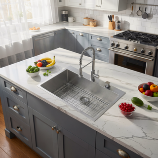 Sunvega 16 Gauge Stainless Steel Topmount Kitchen Sink Basin with Sound Proof Coating