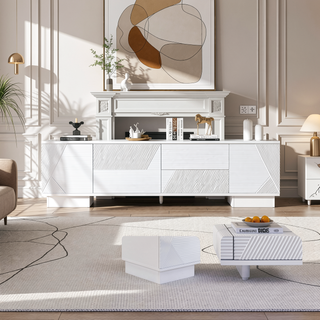 Sunvega Modern TV Stand with Storage Cabinets and Drawers for TVs up to 75 Inches