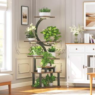 Sunvega 68.5 Inch Tall 10 Tier Plant Stand with 5 Grow Lights for Indoor Plants
