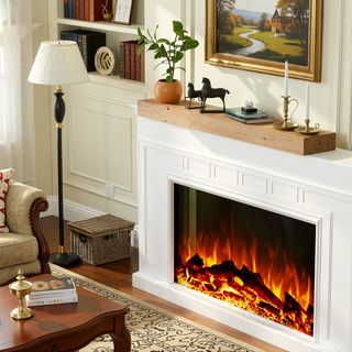 Sunvega Handcrafted Pine Wood Fireplace Mantel Shelf with Distinctive Wood Grain