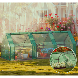 Sunvega Upgraded Walk-in Tunnel Greenhouse with PE Cover and Mesh Door