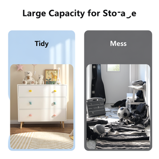 Sunvega 3 Drawer Dresser with Anti-Dumping Design for Kids Bedroom and Nursery