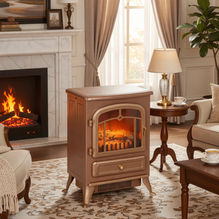 Sunvega 22 Inch Electric Fireplace Heater with Realistic LED Flames and Logs