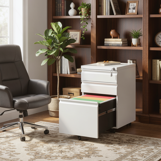Sunvega 2 Drawer Mobile File Cabinet with Lock for Legal Letter A4 Size